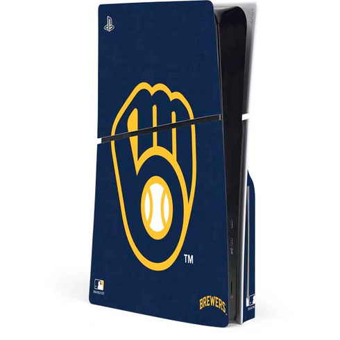 MLB Milwaukee Brewers - Solid Distressed PS5 Slim Disk Console Skin