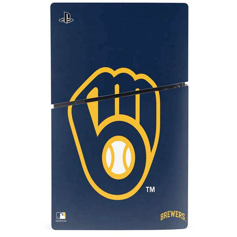 MLB Milwaukee Brewers - Solid Distressed PS5 Slim Disk Console Skin