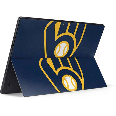 MLB Milwaukee Brewers - Solid Distressed Surface Pro 7 Skin