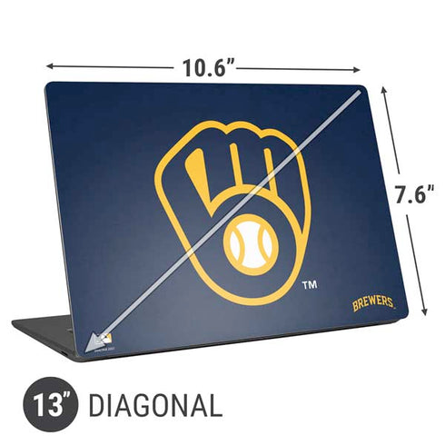MLB Milwaukee Brewers - Solid Distressed Universal Laptop 13in (10.6 x 7.6in) Skin
