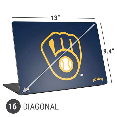 MLB Milwaukee Brewers - Solid Distressed Universal Laptop 16in (13 x 9.4in) Skin
