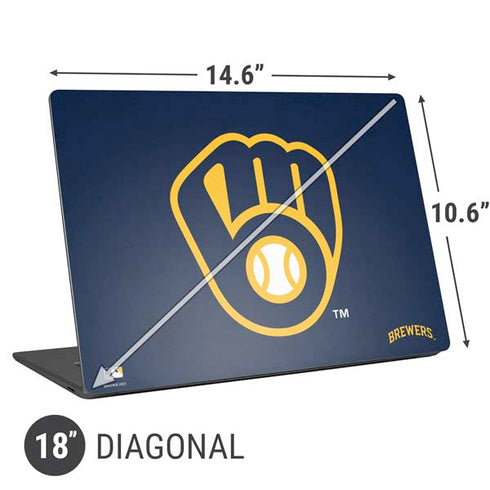 MLB Milwaukee Brewers - Solid Distressed Universal Laptop 18in (14.6 x 10.6in) Skin