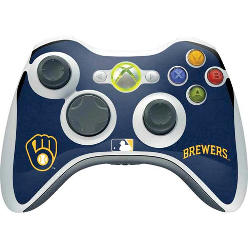 MLB Milwaukee Brewers - Solid Distressed Xbox 360 Wireless Controller Skin