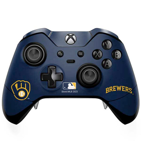 MLB Milwaukee Brewers - Solid Distressed Xbox One Elite Controller Skin