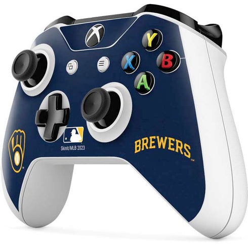 MLB Milwaukee Brewers - Solid Distressed Xbox One S All-Digital Edition Bundle Skin