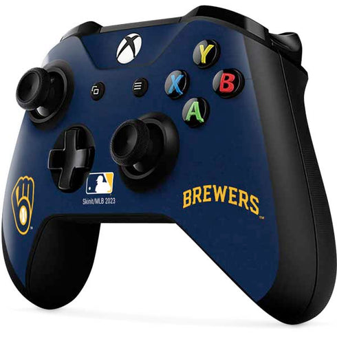 MLB Milwaukee Brewers - Solid Distressed Xbox One X Controller Skin