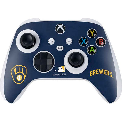 MLB Milwaukee Brewers - Solid Distressed Xbox Series S Controller Skin