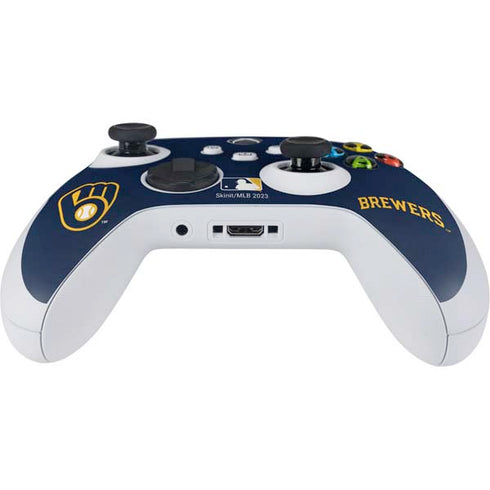 MLB Milwaukee Brewers - Solid Distressed Xbox Series S Controller Skin