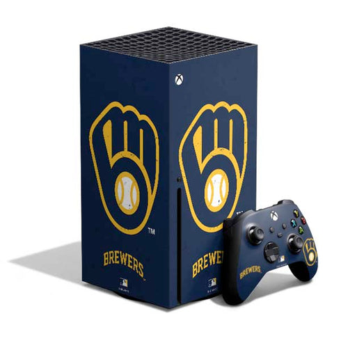 MLB Milwaukee Brewers - Solid Distressed Xbox Series X Bundle Skin