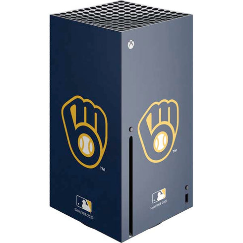 MLB Milwaukee Brewers - Solid Distressed Xbox Series X Console Skin