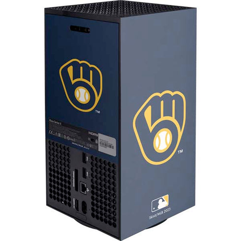 MLB Milwaukee Brewers - Solid Distressed Xbox Series X Console Skin