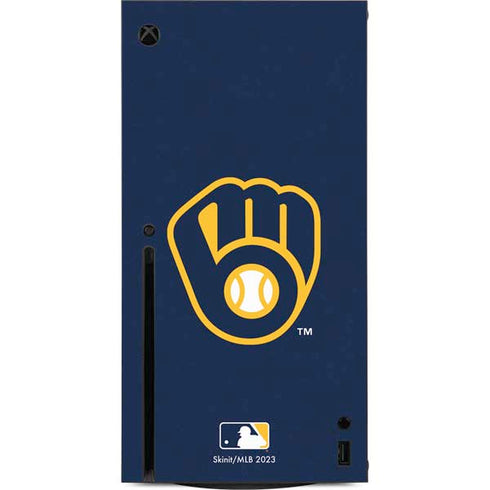 MLB Milwaukee Brewers - Solid Distressed Xbox Series X Console Skin