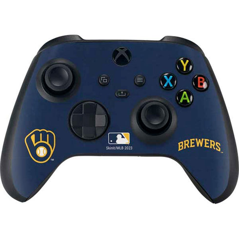 MLB Milwaukee Brewers - Solid Distressed Xbox Series X Controller Skin