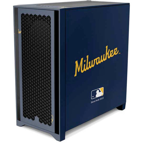 MLB Milwaukee Brewers Alternate/Away Jersey Corsair 4000D Tempered Glass Mid-Tower ATX Case Skin