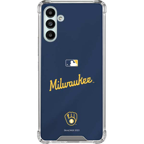 MLB Milwaukee Brewers Alternate/Away Jersey Galaxy A13 5G Clear Case