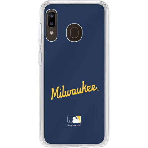 MLB Milwaukee Brewers Alternate/Away Jersey Galaxy A20 Clear Case