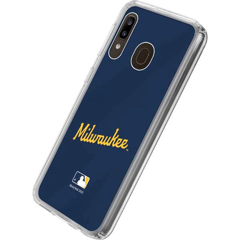 MLB Milwaukee Brewers Alternate/Away Jersey Galaxy A20 Clear Case