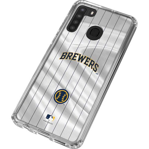 MLB Milwaukee Brewers Alternate/Away Jersey Galaxy A21 Clear Case