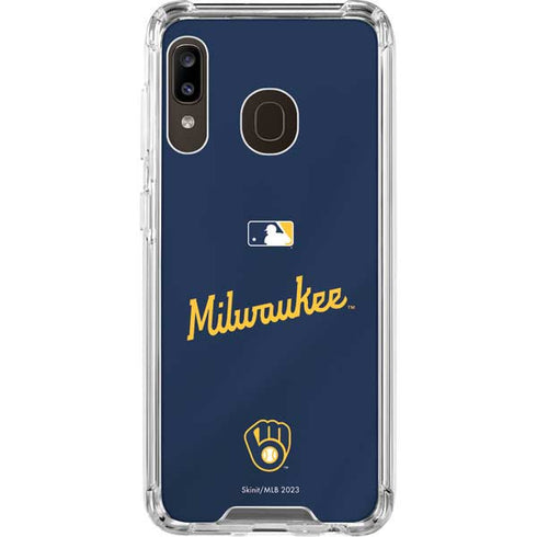 MLB Milwaukee Brewers Alternate/Away Jersey Galaxy A30 Clear Case