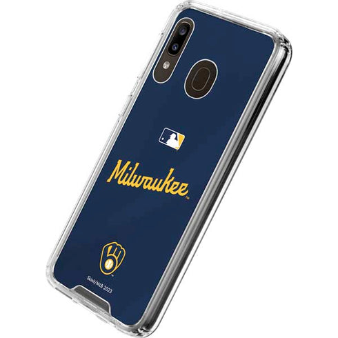 MLB Milwaukee Brewers Alternate/Away Jersey Galaxy A30 Clear Case