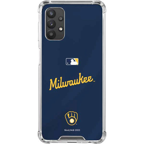MLB Milwaukee Brewers Alternate/Away Jersey Galaxy A32 5G Clear Case