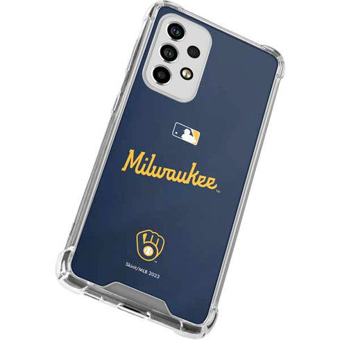 MLB Milwaukee Brewers Alternate/Away Jersey Galaxy A53 5G Clear Case