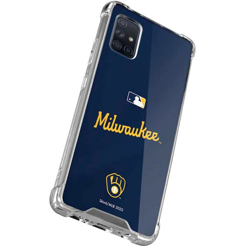 MLB Milwaukee Brewers Alternate/Away Jersey Galaxy A71 5G Clear Case