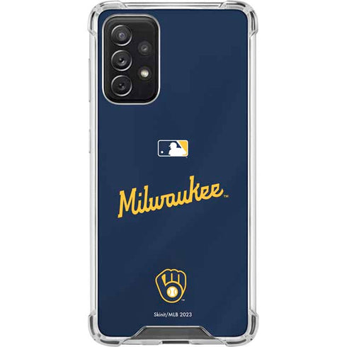 MLB Milwaukee Brewers Alternate/Away Jersey Galaxy A72 5G Clear Case