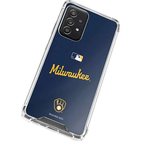 MLB Milwaukee Brewers Alternate/Away Jersey Galaxy A72 5G Clear Case