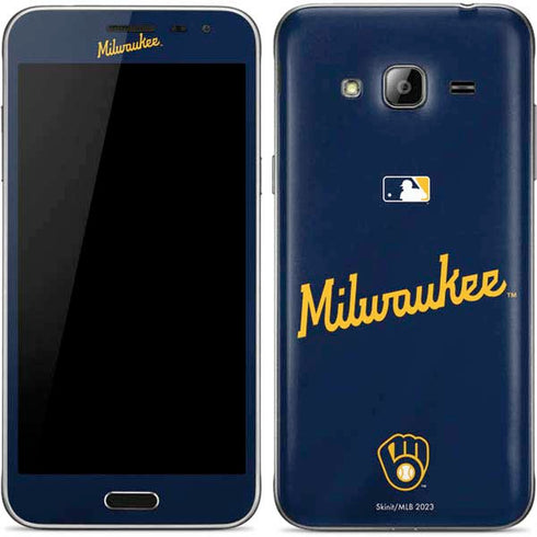 MLB Milwaukee Brewers Alternate/Away Jersey Galaxy J3 Skin