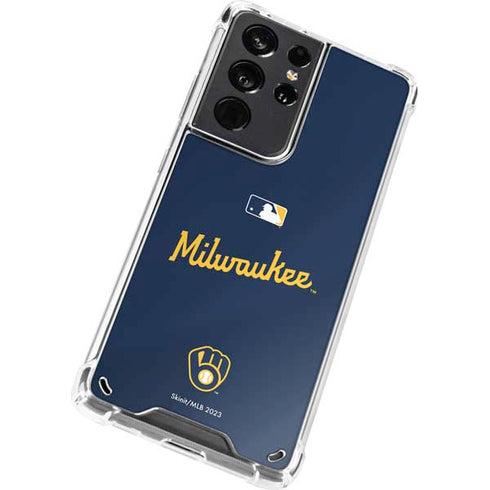MLB Milwaukee Brewers Alternate/Away Jersey Galaxy S21 Ultra 5G Clear Case