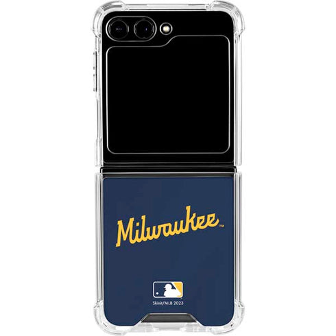 MLB Milwaukee Brewers Alternate/Away Jersey Galaxy Z Flip5 5G Clear Case