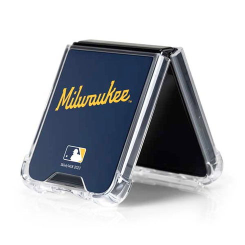 MLB Milwaukee Brewers Alternate/Away Jersey Galaxy Z Flip5 5G Clear Case
