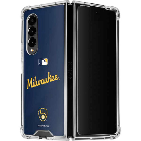 MLB Milwaukee Brewers Alternate/Away Jersey Galaxy Z Fold4 5G Clear Case