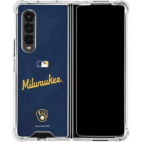 MLB Milwaukee Brewers Alternate/Away Jersey Galaxy Z Fold4 5G Clear Case