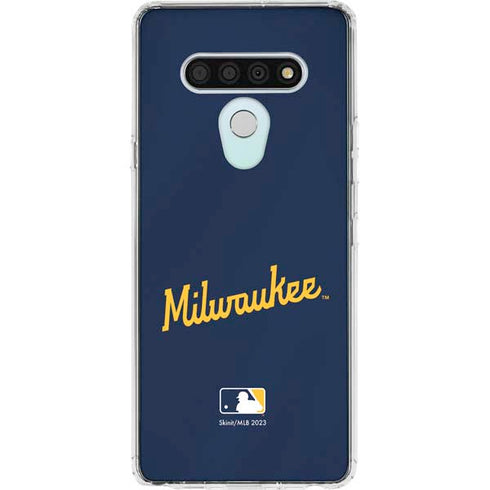 MLB Milwaukee Brewers Alternate/Away Jersey LG Stylo 6 Clear Case