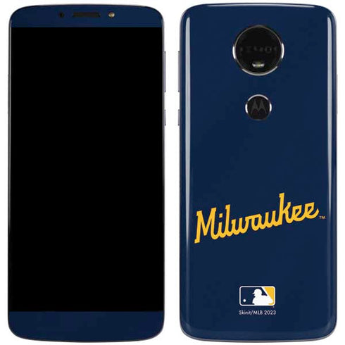 MLB Milwaukee Brewers Alternate/Away Jersey Moto E5 Plus Skin