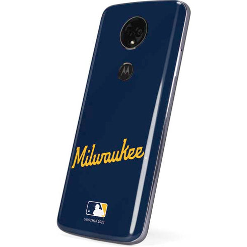 MLB Milwaukee Brewers Alternate/Away Jersey Moto E5 Plus Skin