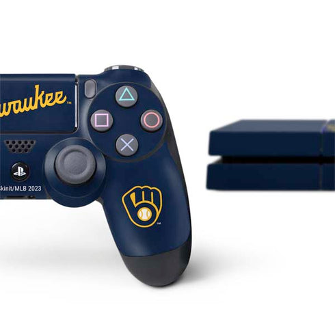 MLB Milwaukee Brewers Alternate/Away Jersey PS4 Console and Controller Bundle Skin