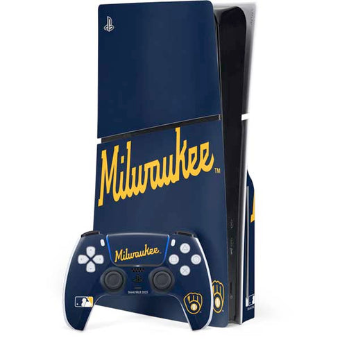 MLB Milwaukee Brewers Alternate/Away Jersey PS5 Slim Disk Bundle Skin