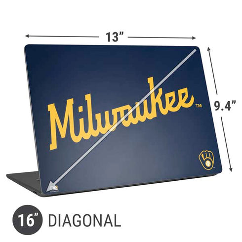 MLB Milwaukee Brewers Alternate/Away Jersey Universal Laptop 16in (13 x 9.4in) Skin