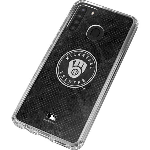 MLB Milwaukee Brewers Dark Wash Galaxy A21 Clear Case
