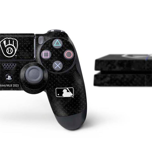 MLB Milwaukee Brewers Dark Wash PS4 Console and Controller Bundle Skin