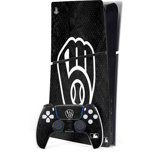 MLB Milwaukee Brewers Dark Wash PS5 Slim Digital Edition Bundle Skin