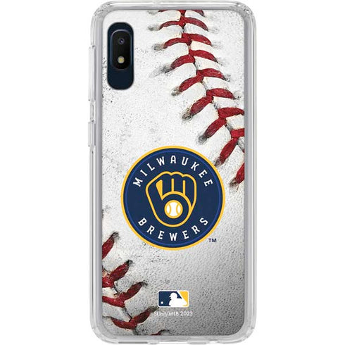 MLB Milwaukee Brewers Game Ball Galaxy A10e Clear Case