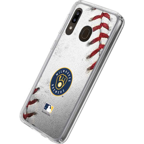 MLB Milwaukee Brewers Game Ball Galaxy A20 Clear Case