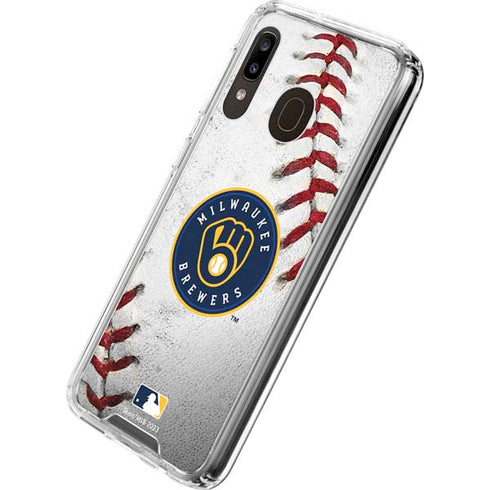 MLB Milwaukee Brewers Game Ball Galaxy A30 Clear Case