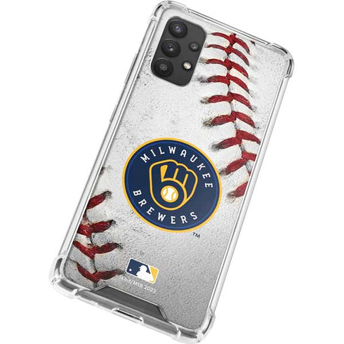 MLB Milwaukee Brewers Game Ball Galaxy A32 5G Clear Case