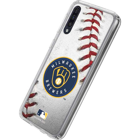 MLB Milwaukee Brewers Game Ball Galaxy A50 Clear Case