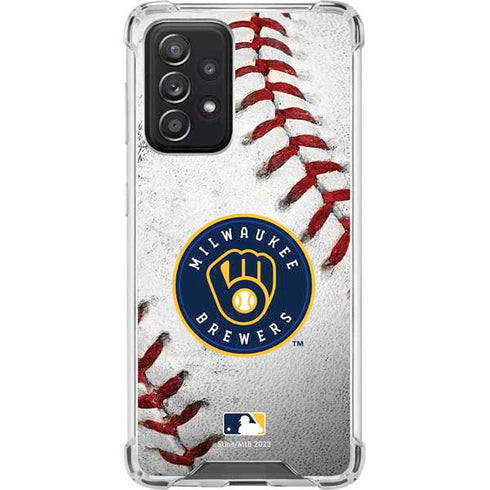 MLB Milwaukee Brewers Game Ball Galaxy A52 5G Clear Case